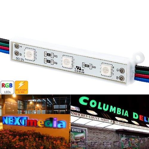 75mm Bars - 12V Digital RGB LED Pixels (Strand of 20) - LM-RGBX3